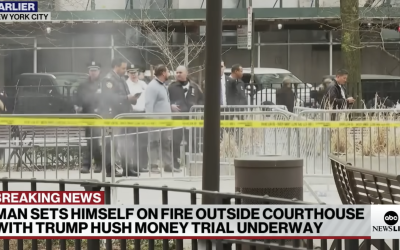 Conspiracy Theorist Sets Himself on Fire in Front of the Donald Trump Trial